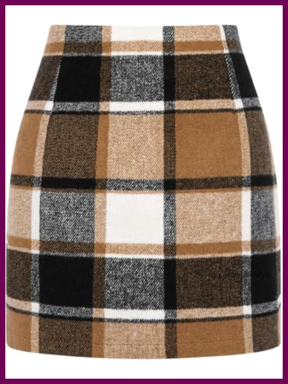 Plaid Mini Skort High Waist Bodycon Pencil 100% Polyester